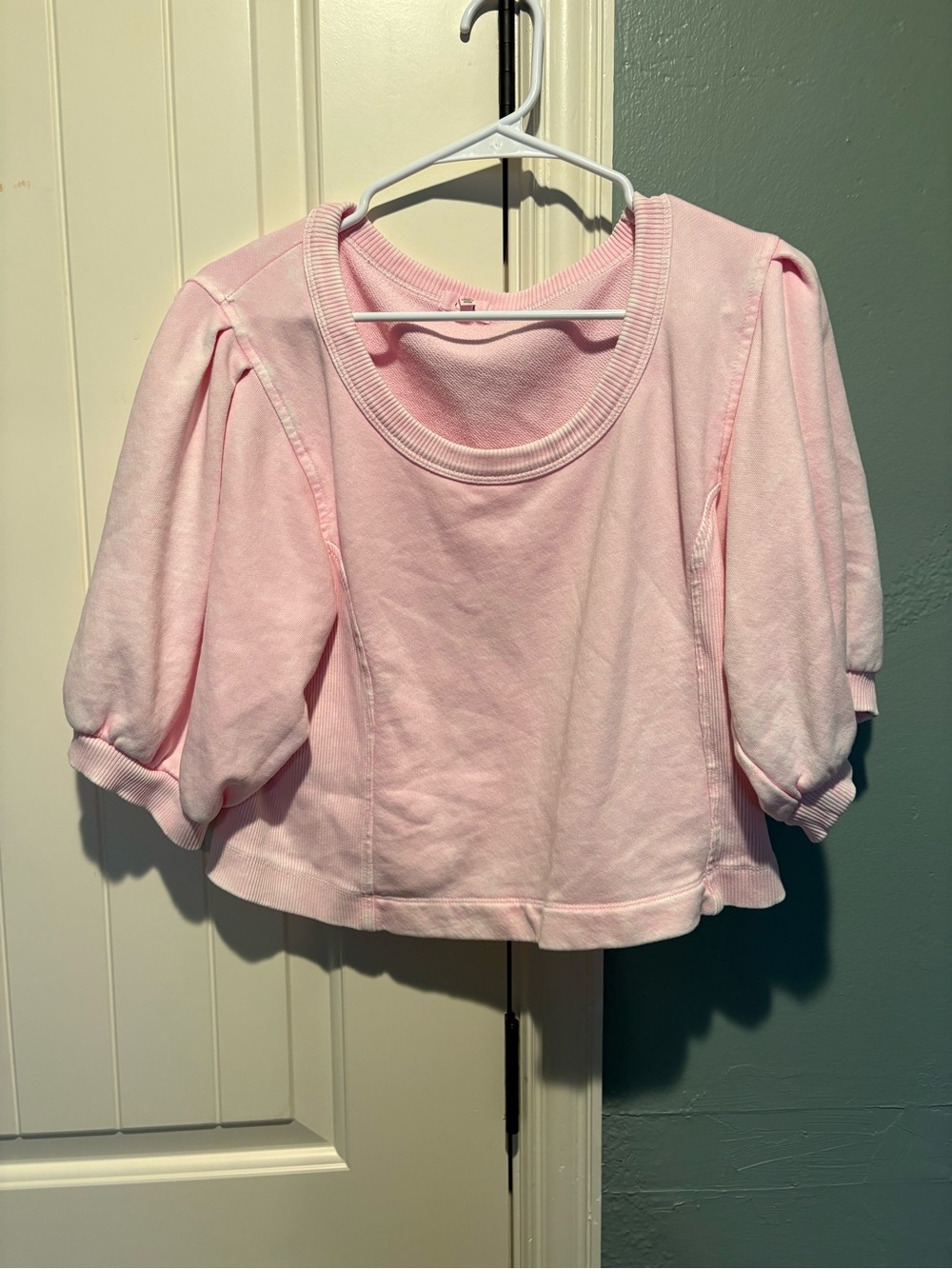 aerie Light Pink Puff-Sleeve Sweatshirt
